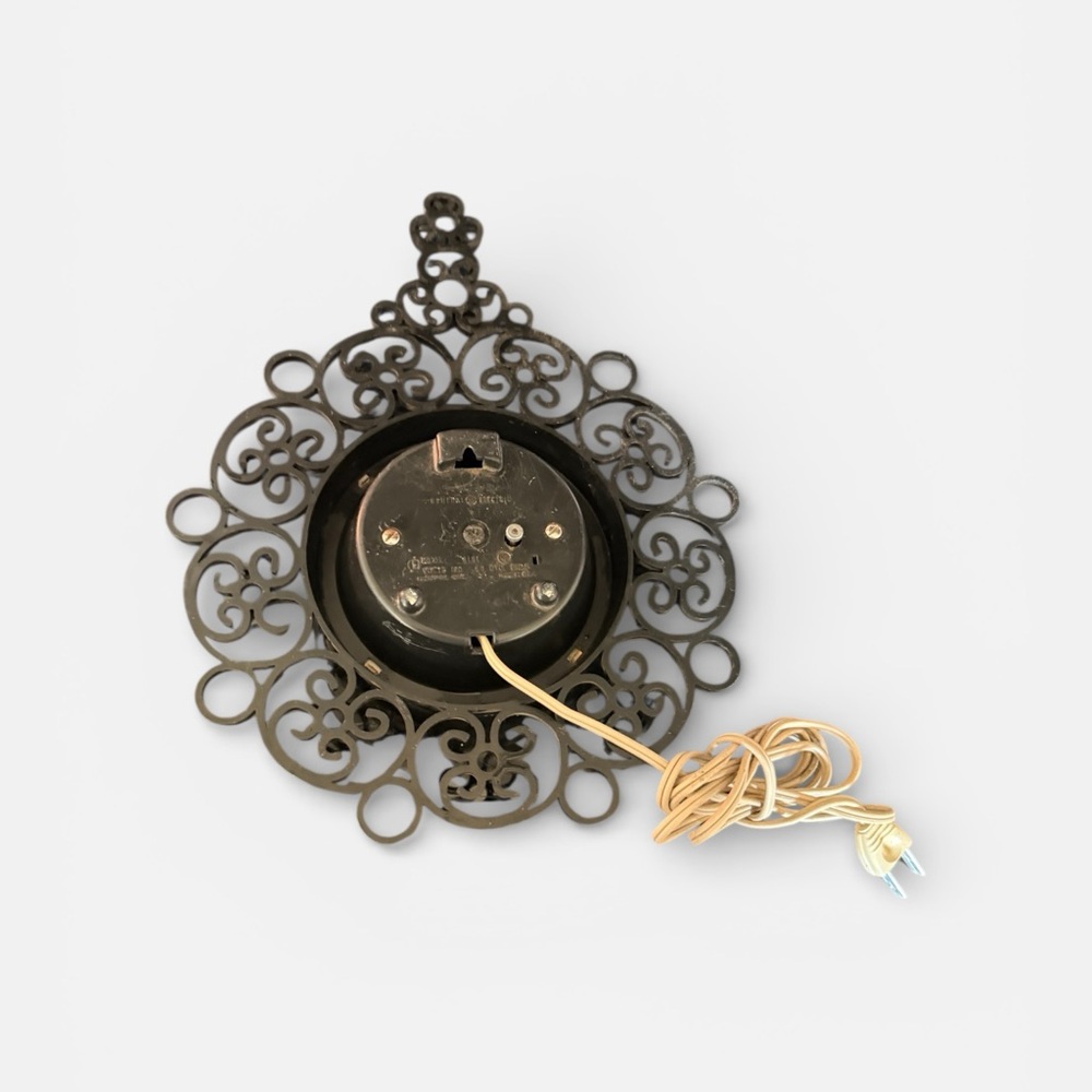 Vintage General Electric Black Filigree Wall Clock - Picture 3 of 6